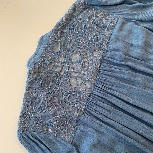 Free People Canyon Rose Button Down Top Blue Size L/G - Picture 12 of 14